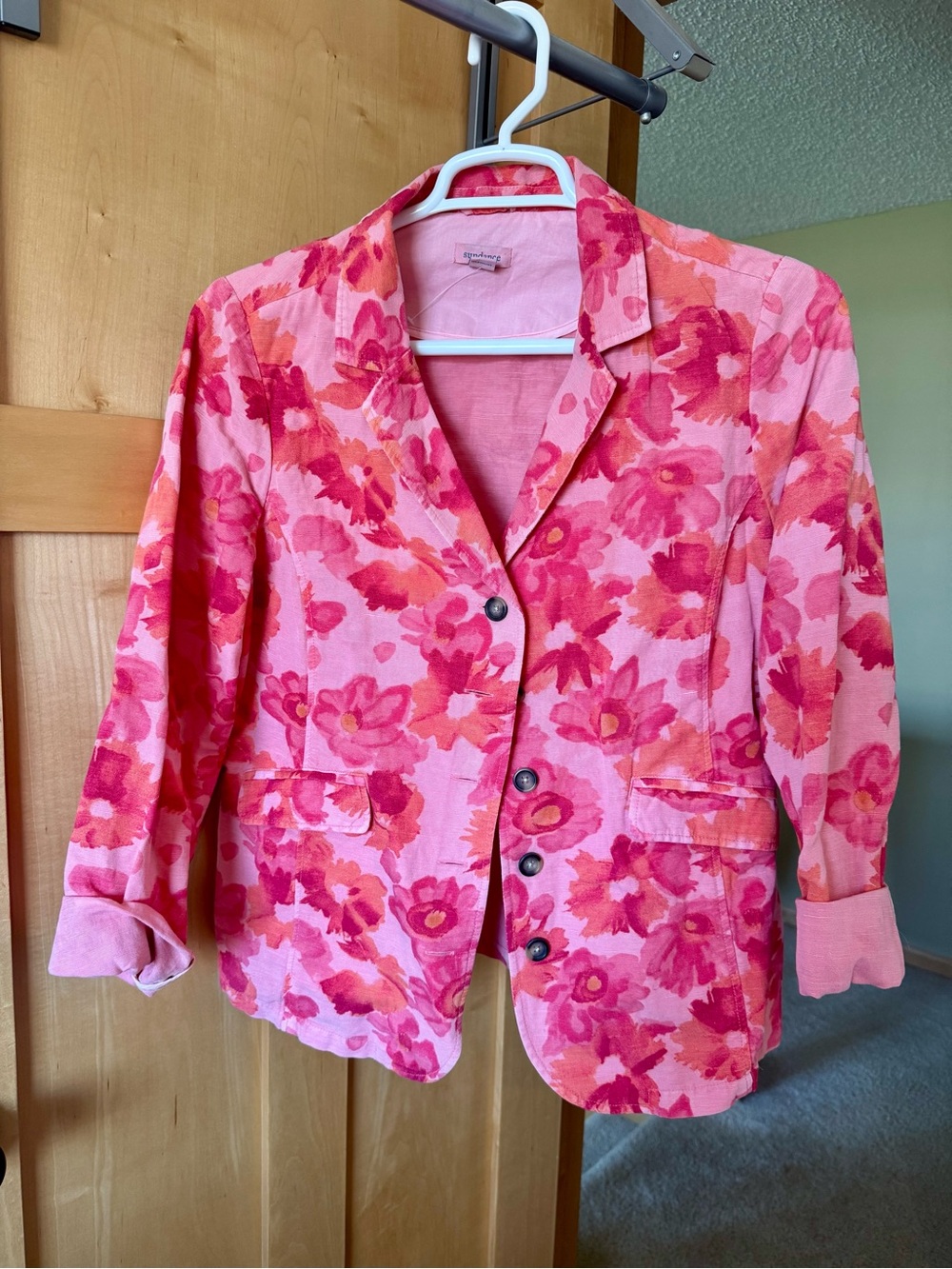 Sundance Pink Floral Blazer Jacket